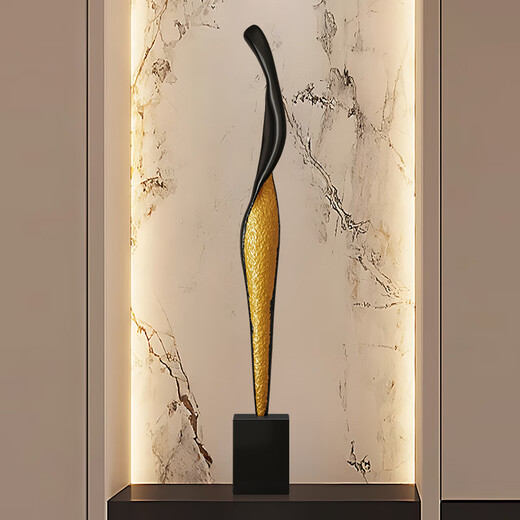 Yisennuo light luxury abstract art ornaments entry entrance cabinet vertical height decoration living room Italian minimalist high-end floor-standing sculpture Back to Time, about 80cm high