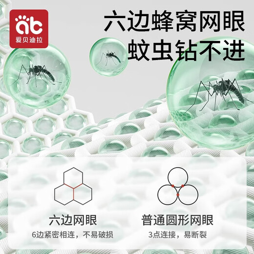 AIBEDILA children's crib mosquito net full cover baby anti-fall bed universal splicing bed foldable yurt mosquito net cover cute bunny - no dead ends UN double door length 100*width 60*height 100