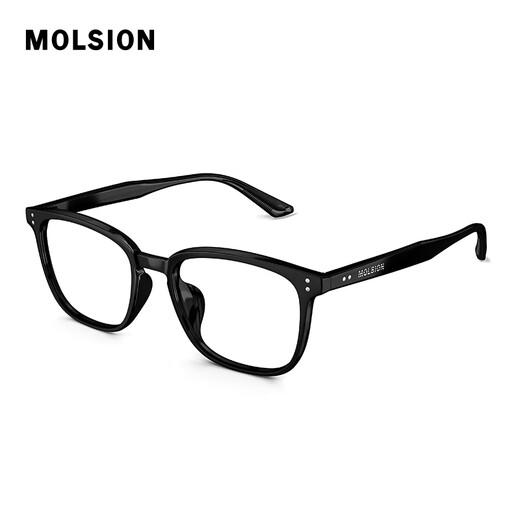 MOLSION 2025 new product Xiao Zhan Milan black frame glasses D-shaped men and women same style myopia frame match degree MJ5135B10 bright black single frame