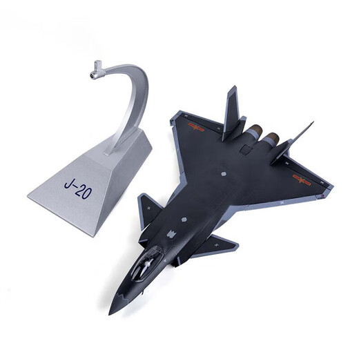 未止 歼20飞机模型合金军事模型科普展览摆件退役纪念品1:48黑色 WZHL-15939