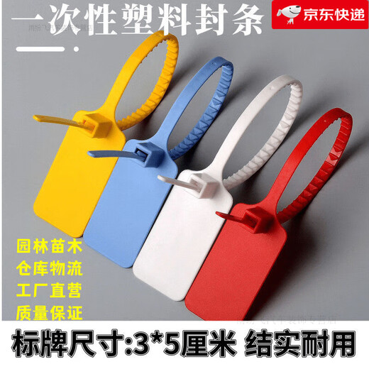 标签扎带一次性塑料封条防盗扣物流吊牌挂签电缆标识牌标牌牌定制 白白色 50条发空白少量用（送记号笔1支）