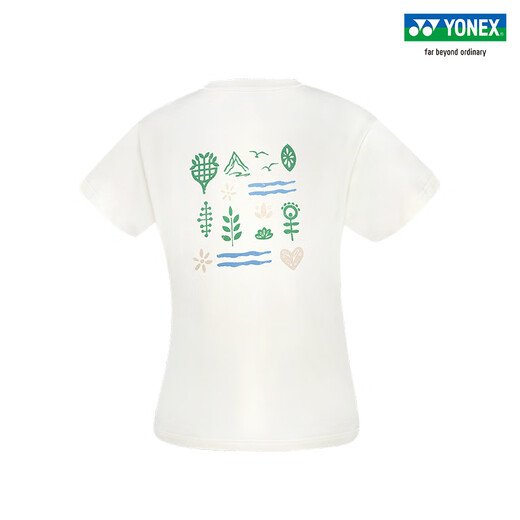 Serie de protección natural y ambiental de Yonex 25SS 16833CR/16835CR Camiseta de deportes al aire libre Hombres y mujeres 16835cr Ice Beige (Estilo de mujeres) L
