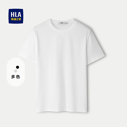 海澜之家（HLA）短袖T恤男25新圆领通勤休闲风短袖男夏季父亲节礼物 米白R0 L 175/92A 推荐137~150斤