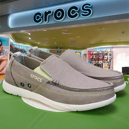 卡洛驰crocs 新款男士帆布鞋轻便透气防滑一脚蹬懒人鞋男休闲单鞋 沃尔卢/深蓝/Crocs 42
