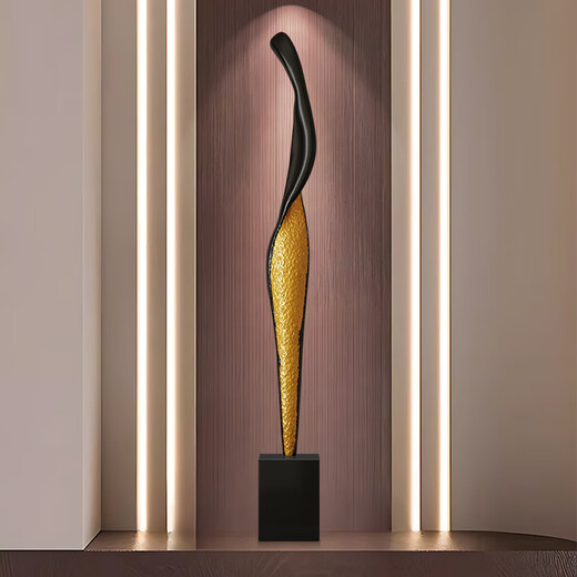 Yisennuo light luxury abstract art ornaments entry entrance cabinet vertical height decoration living room Italian minimalist high-end floor-standing sculpture Back to Time, about 80cm high