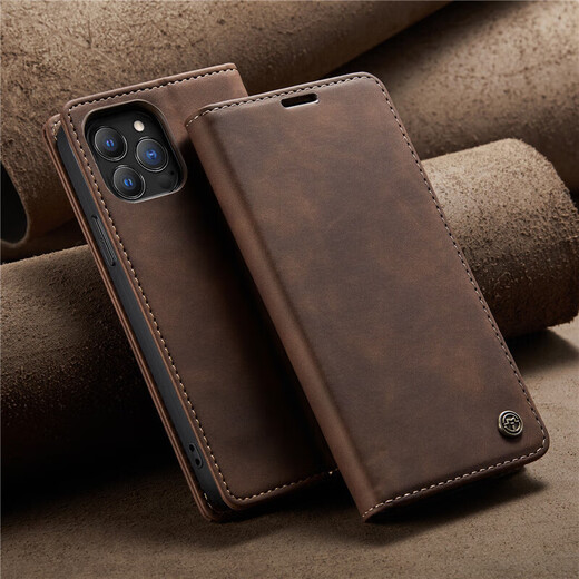 
Mi Xiong Apple 15 mobile phone case flip leather case iphone15pro max protective case business card wallet 14pro trendy brand men and women shell plus flip leather case [black] iphone14