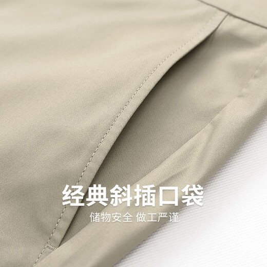 与狼共舞【抗皱竹纤维】弹力休闲裤男2025夏季新款易打理免烫亲肤长裤4025 卡其701 33