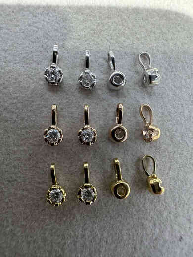 Li Shenchun 18k gold and stone small pendant 5 points-10 points small round accessories Au750 gold with gold and 10 points diamond 18k yellow pendant (1 piece)