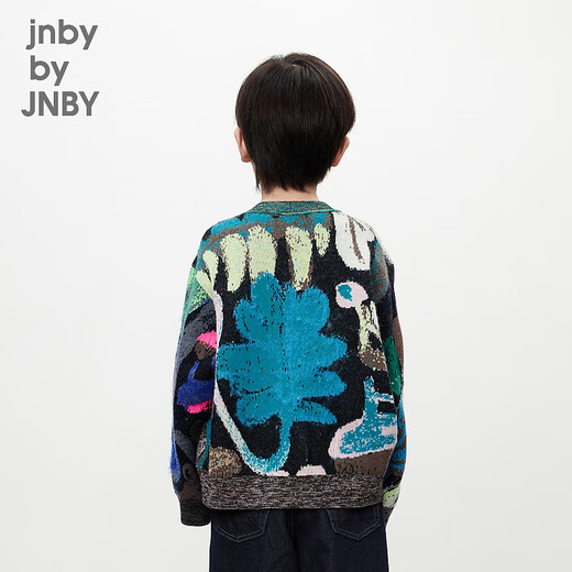 jnby by JNBY江南布衣童装绵羊毛长袖套头毛衣OVERSIZE春男女童儿童1O1311890 090/黑色系多彩混杂色 130 cm