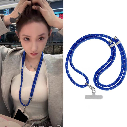 CASETi adjustable pink bold braided stripe diagonal cross-body personalized hanging neck multi-functional mobile phone lanyard chain 6mm black woven rope wrist strap - free lanyard clip