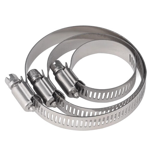 JINGGONG 304 stainless steel pipe clamp hose hoop water pipe hoop fixed tight hoop buckle cable hose fixed adjustable 8-12mm (inner diameter) 10 pcs