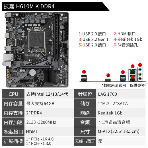 Gigabyte 13.12.14 Generation CPU Motherboard i3 14100f 13100f 12100f gestreutete Tablets Board U SET H610M DDR4 12 Generation I3-12100F gestreutete Tabletten [drei Jahre der Ladenversicherung]