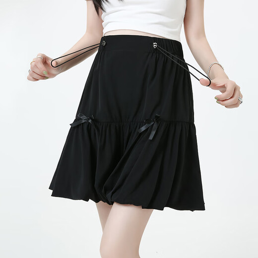 Miduli, maternity skirt, summer shorts, buds, skirts, women's belly-free small maternity suit, active black XL