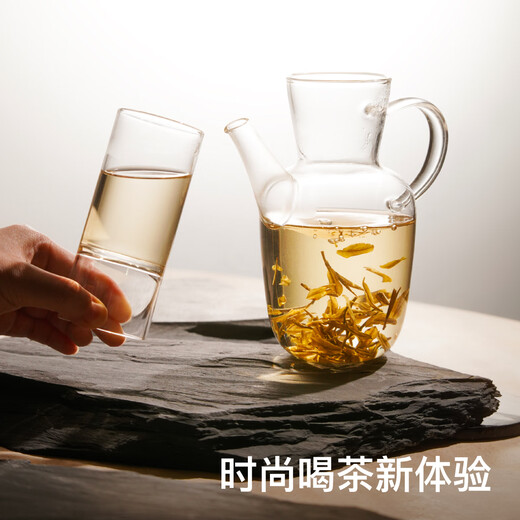 Teastone bamboo cup glass tea cup high borosilicate water cup household high temperature resistant deep end 150ml shallow end 80ml master cup