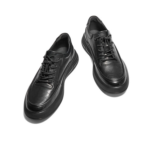 Belle Thick-soled Casual Leather Shoes Men's Autumn and Winter Comfortable Genuine Leather Business Shoes Sports Shoes Plus Velvet A1685DM4 Pre-sale Black - Single Liner 40 (250mm)