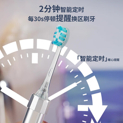 KONKA Small Star Diamond Electric Toothbrush Rechargeable Wireless Charging Adult Sweeping Vibrating Soft-bristled Portable Toothbrush Silver White 2 Brush Heads