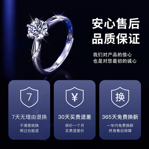 Central Fashion Fashion Chinese Gold Moissanite Ring Girl Birthday Anniversary Gift for Girlfriend and Wife Silver 925 One Carat Moissanite Diamond Ring