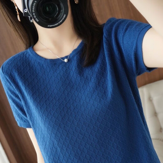 Dan Pretty Xinjiang Cottons neuer sommergestrichener runder Nacken kurzärmelige Frauen Lose große, vielseitige Top-Basis-Trend 9898 Green M 80-100jin [Jin ist 0,5 kg]