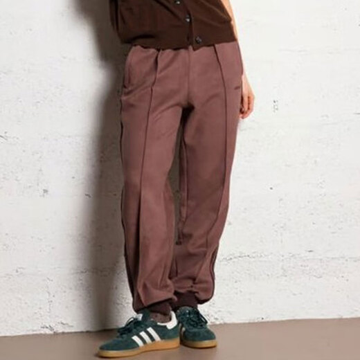 阿迪达斯 （adidas）三叶草运动裤女裤春季新款健身裤子透气休闲裤收口长裤IX1047 IX1047暗灰棕 L