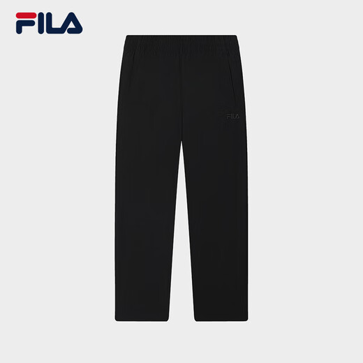FILA 斐乐官方男装梭织长裤2025夏季新款时尚休闲凉感干爽直口裤 正黑色-BK 2XL 185/92A/XXL