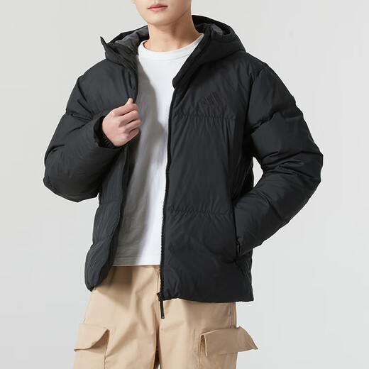 阿迪达斯（adidas）男装2024冬季新款运动服保暖舒适连帽休闲夹克外套羽绒服上衣 JV6187 M