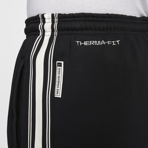 Nike (Nike) Terma-Fit Oficial más pantalones de baloncesto de vellón HJ3884 010 Negro/Ligero Marfil White S