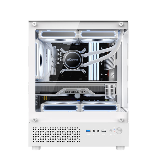 EVESKY 玄武MINI 无立柱海景房机箱 M-ATX主板/270°广角玻璃侧透 240水冷游戏电脑主机箱 支持4090显卡 玄武MINI白色【支持M-ATX主板/240水冷】