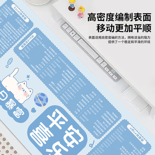 趣味极快捷键大全超大可爱卡通鼠标垫笔记本电脑键盘垫学习办公桌垫女生可定制百搭高颜值加厚锁边 13972 人间小富婆 1000毫米*500毫米*4毫米