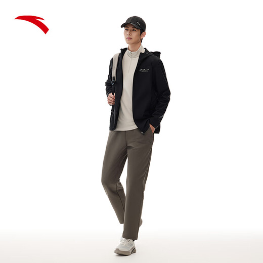 ANTA Water-Repellent Hooded Sports Jacket Men's Fall Fitness Running Three-Proof Sportswear Woven Jacket Top