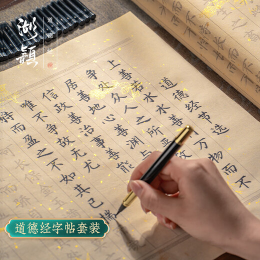 Hu Ying Tao Te Ching copybook, brush copybook, Heart Sutra copybook, small regular script brush calligraphy for beginners, fountain pen style brush copy, soft pen manuscript, tracing red