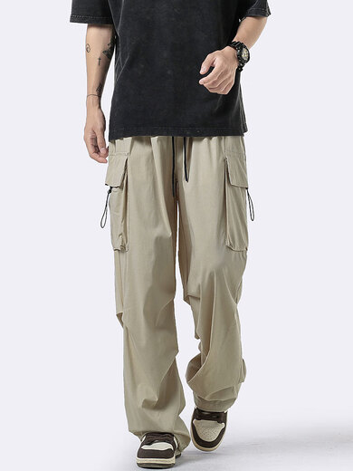 190 Pantalones de versión extendida altas para adolescentes masculinos Pantalones casuales Pantalones de paracaidismo Pantalones de deportes sueltos de 120 cm Black XL 183 o por encima de 130-155Jin [Jin equivale a 0.5 kg]