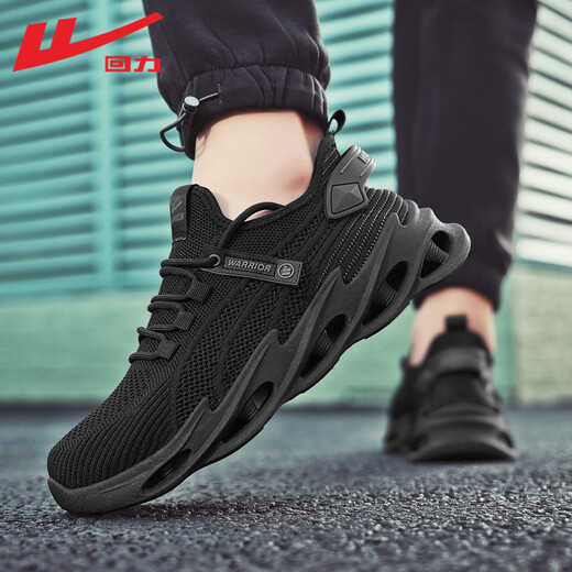 
Warrior official men's shoes summer 2025 new breathable mesh running shoes for men's light shock absorbing sneakers black 41