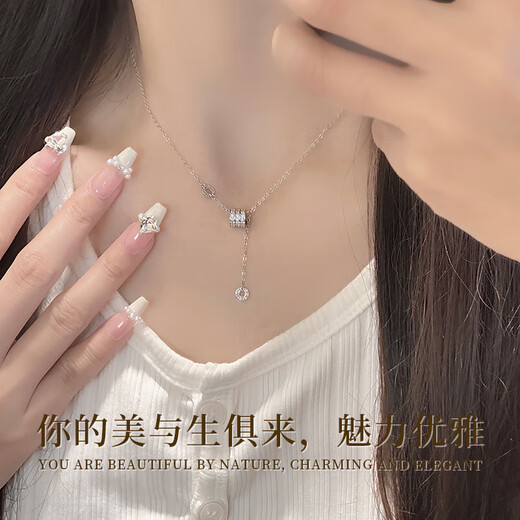 Zhou Baifu sterling silver small waist necklace women 2025 new light luxury clavicle chain pendant birthday gift for girlfriend