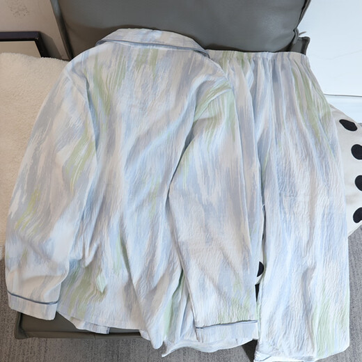 Catman 2025 Frühlings- und Herbst neuer Baumwollgaze-Pyjamas Frauen-Langarmhose Süßes und einfacher Sommer im Freien im Freien 826 # Kleine Blumen # Long Sleeve + Hosen empfohlen 140-160jin [Jin gleich 0,5 kg] 2xl