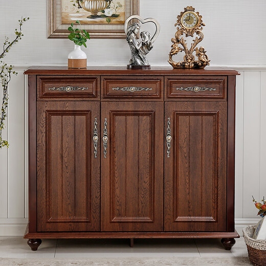 Nordic Ikea [Offizieller Direktverkauf] Amerikanische Schuhschrank Eingangstür Einfacher moderne Massivholz-Eingang Eingang Eingangsschrank große Kapazität E80 Modell: 756*364*1000mm Selbstorganisation Montage Assembly