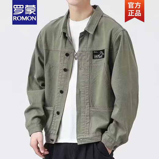 
ROMON jacket men's spring 2025 new shirt lapel spring men's work jacket early autumn jacket top [upgrade version] K12806 black L [recommended 110128Jin [Jin equals 0.5 kg]]