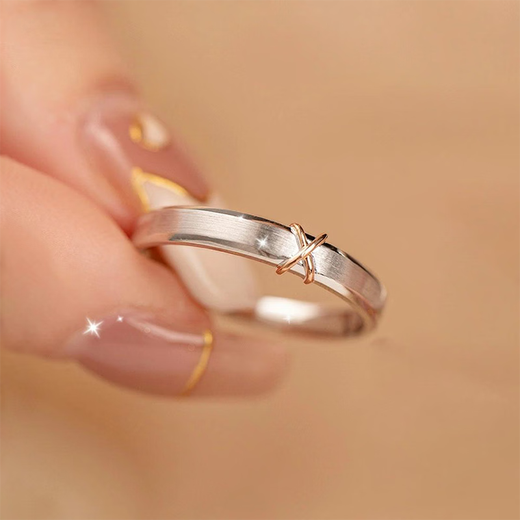 MZMZ platinum couple ring pt950 platinum engagement diamond ring Valentine's Day birthday gift for girlfriend and wife Light luxury-Xingwei love closed mouth customization/engraving photo here