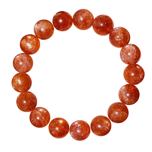 Eternal symbol light luxury brand jewelry grade natural crystal bracelet American glitter gold sunstone bead bracelet female birthday gift sunstone jewelry grade about 8mm