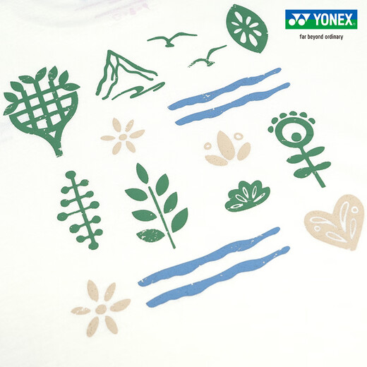 Serie de protección natural y ambiental de Yonex 25SS 16833CR/16835CR Camiseta de deportes al aire libre Hombres y mujeres 16835cr Ice Beige (Estilo de mujeres) L
