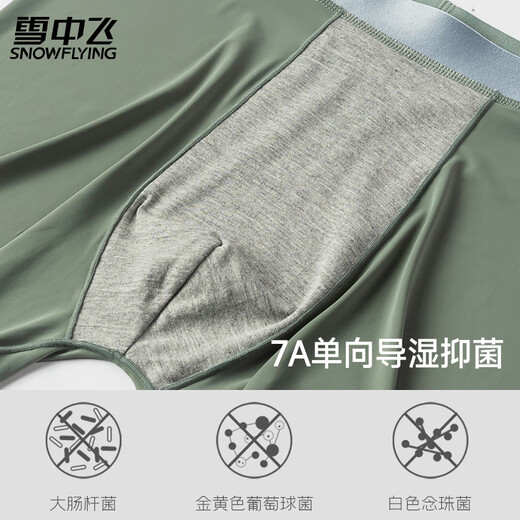 Snow Flying Sports Extended Ice Silk Underwear Men's Anti-Wear Legs Without Stainless Antibacterial Men's Boxer Underwear
