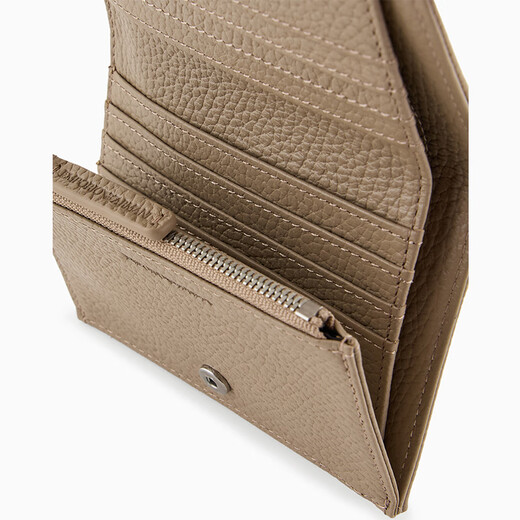 Armani EA men's bag card holder black tumbled calfskin banknote compartment credit card bag compact wallet 2025 new light brown regular