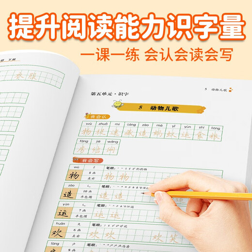 【京仓速发全新正版】小学语文同步字帖 一年级下册师广萍9787540**4856四川教育出版社