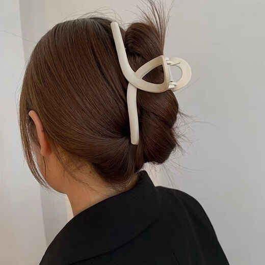 Frosted textured shark clip new style grab clip high-end head back hair clip hair clip hair accessories Frosted brown color [11CM]