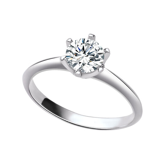 Pt950 platinum 1 carat moissanite diamond ring women's diamond ring for wedding ceremony as a birthday gift for girlfriend Light luxury model classic six-claw main diamond 50 points live