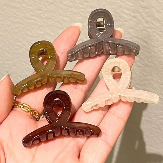 Yuqi Internet celebrity high-end hairpin, triangle gripper on the back of the head, female hairpin, shark clip, hairpin, hairpin, hairpin, jelly gray