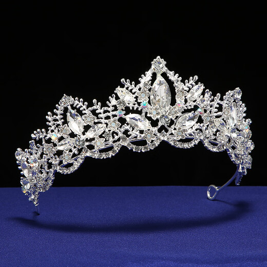 Haiyiduo Braut Krone Tiara Luxus atmosphärische Strasskrone Stirnband Europäische Hochzeit Erwachsener Zeremonie Geburtstag Super Fairy Accessoires Frauen Braut Strasskronstirnband [Silber]