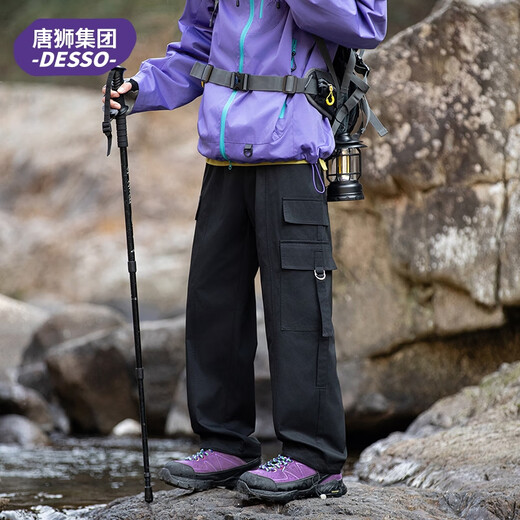 DESSO唐狮集团工装裤子男士春季美式2025新款宽松直筒防风防水休闲冲锋 MYK25-9885-岩途灰 3XL