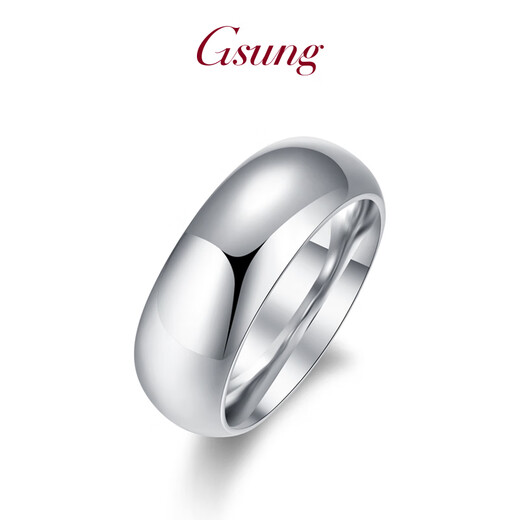 GsunG platinum PT950 plain ring for men and women, large heavy glossy ring, simple and atmospheric, thick platinum aperture ring. Priced by gram, please contact customer service before bidding.