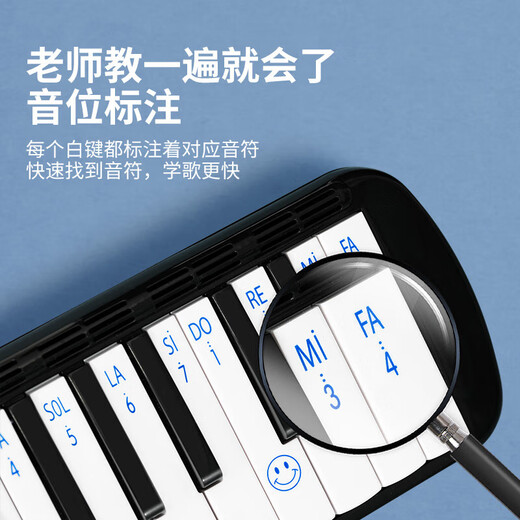嘉德瑞 口风琴37键小学生课堂推荐中学生初学教学专用吹管乐器蓝色