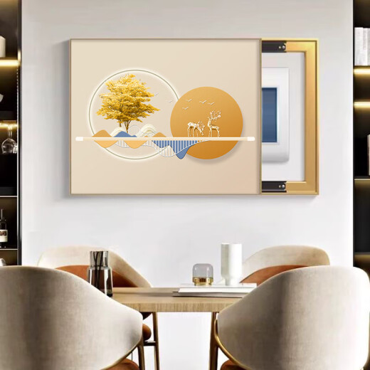 Customized modern light luxury meter box decoration painting simple atmospheric electric box cover hanging painting new multimedia switch wall T12588 70*50 accommodate horizontal length 60 vertical height 40 hydraulic